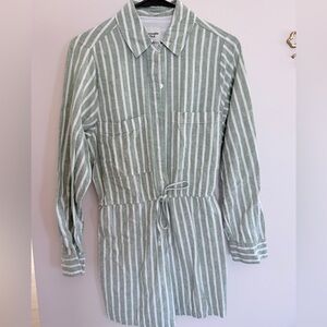 Green linen blend romper